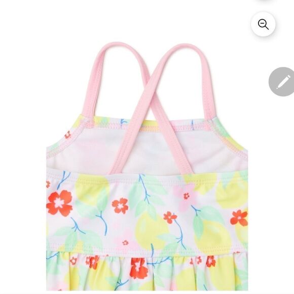 NWT Wonder Nation Baby Girl Swim Tankini Swim Set and Headband, 3-Piece - Picture 2 of 5